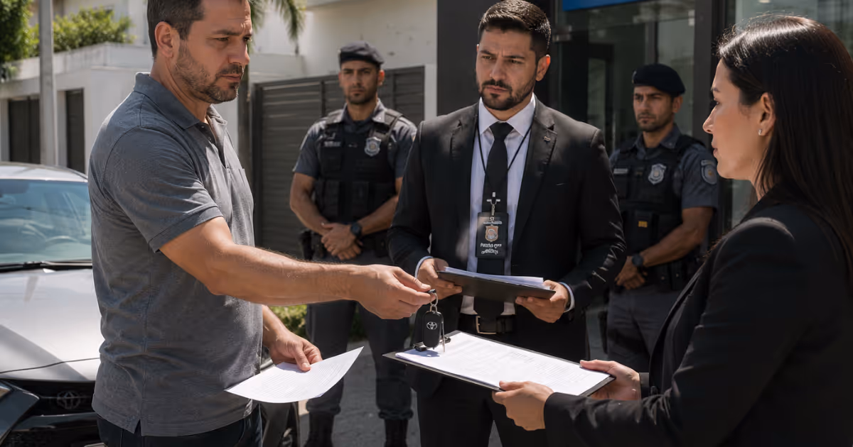 Veículo apreendido por falta de pagamento aguardando decisão judicial em pátio credenciado