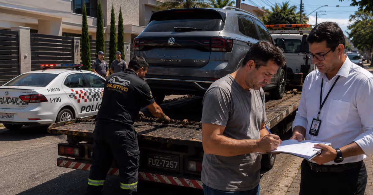 Contrato de financiamento de veículo com parcelas em atraso gerando risco de busca e apreensão